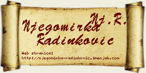 Njegomirka Radinković vizit kartica